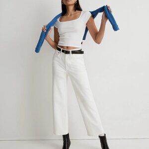 Madewell The Perfect Vintage Wide-Leg Crop Jean - Tile White